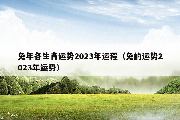 2023年兔年运势及运程1987年生人