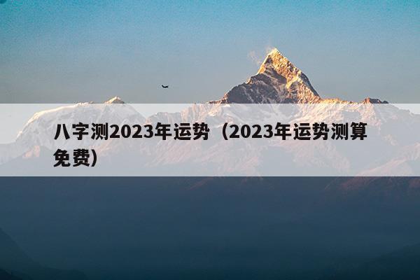 生辰八字2023年运势