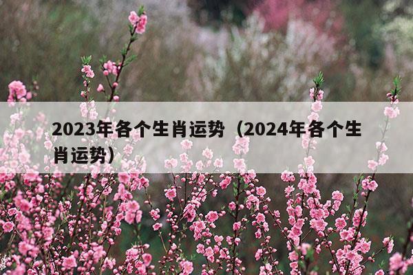 2023年各个生肖运势