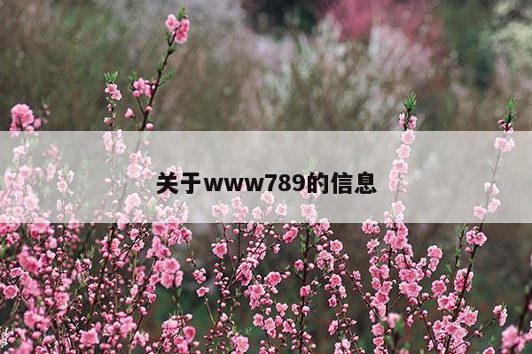 关于www789的信息