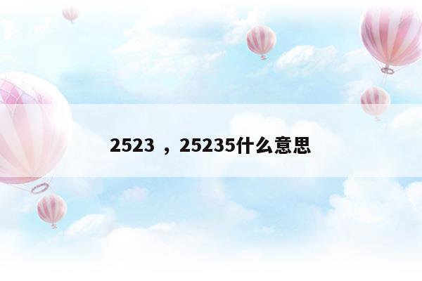 252325235什么意思