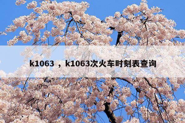 k1063次列车途经站点