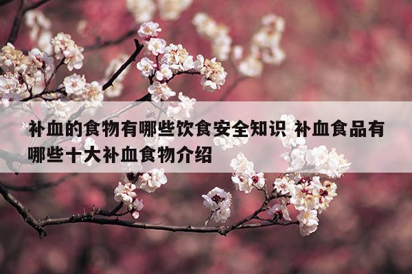 补血的食物有哪些饮食安全知识补血食品有哪些十大补血食物介绍