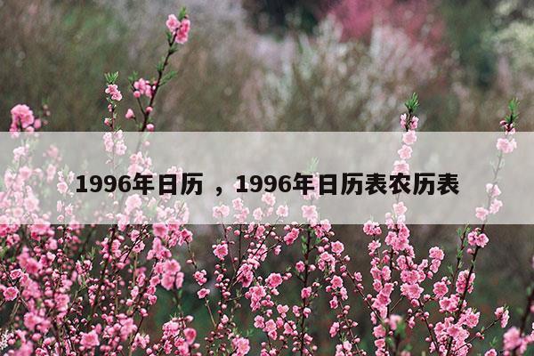 1996年日历1996年日历表农历表