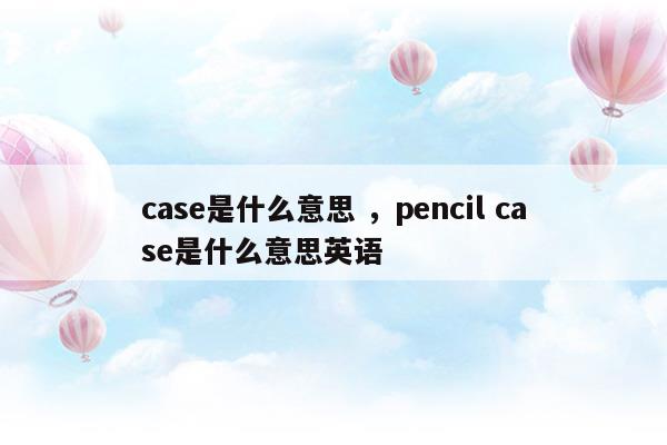 case number是什么意思